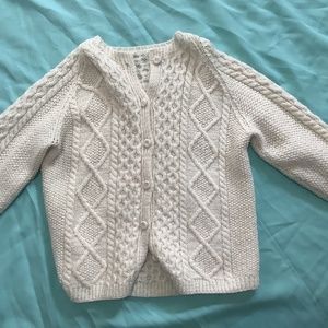 White button up sweater